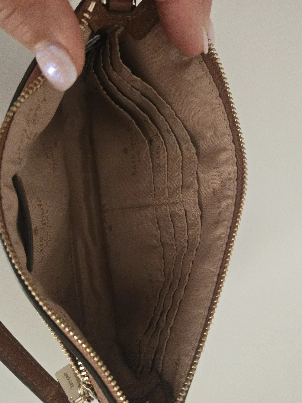 kate spade Brown Leather Crossbody Wristlet